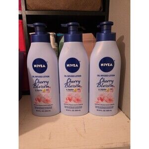 3 Bottles: NIVEA Oil Infused Lotion Cherry Blossom & Jojoba Oil 16.9 oz. ea. B12